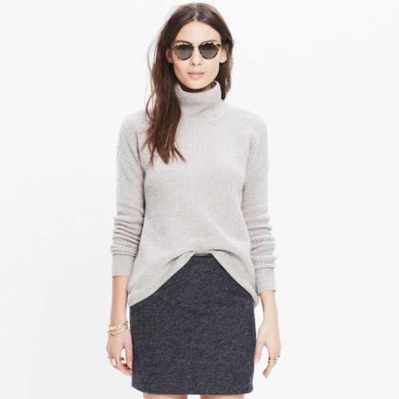 Madewell Sweaters - MADEWELL Wafflestitch Turtleneck Sweater Gray E41